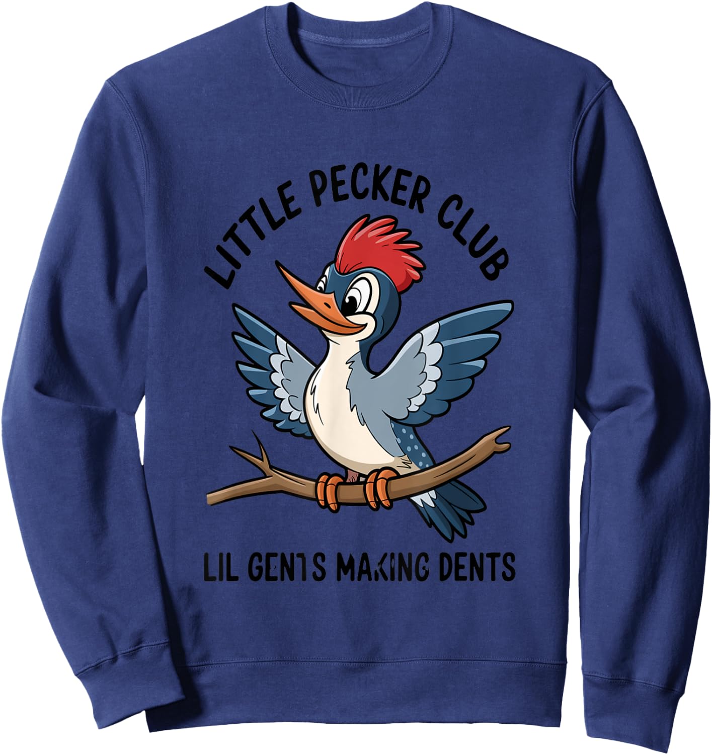 Cute Cartoon Woodpecker Club Nature Lovers Sweatshirt - Sweatshirt | Navy