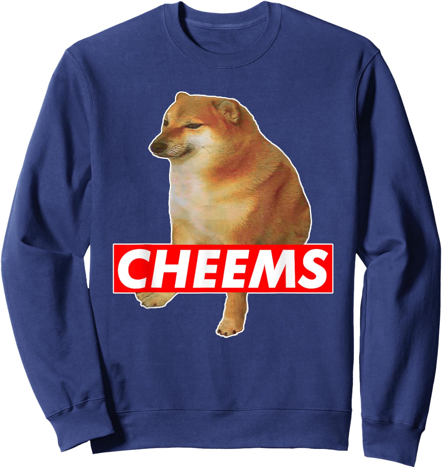 Cheems Ironic Doge Meme Sweatshirt - Sweatshirt | Navy
