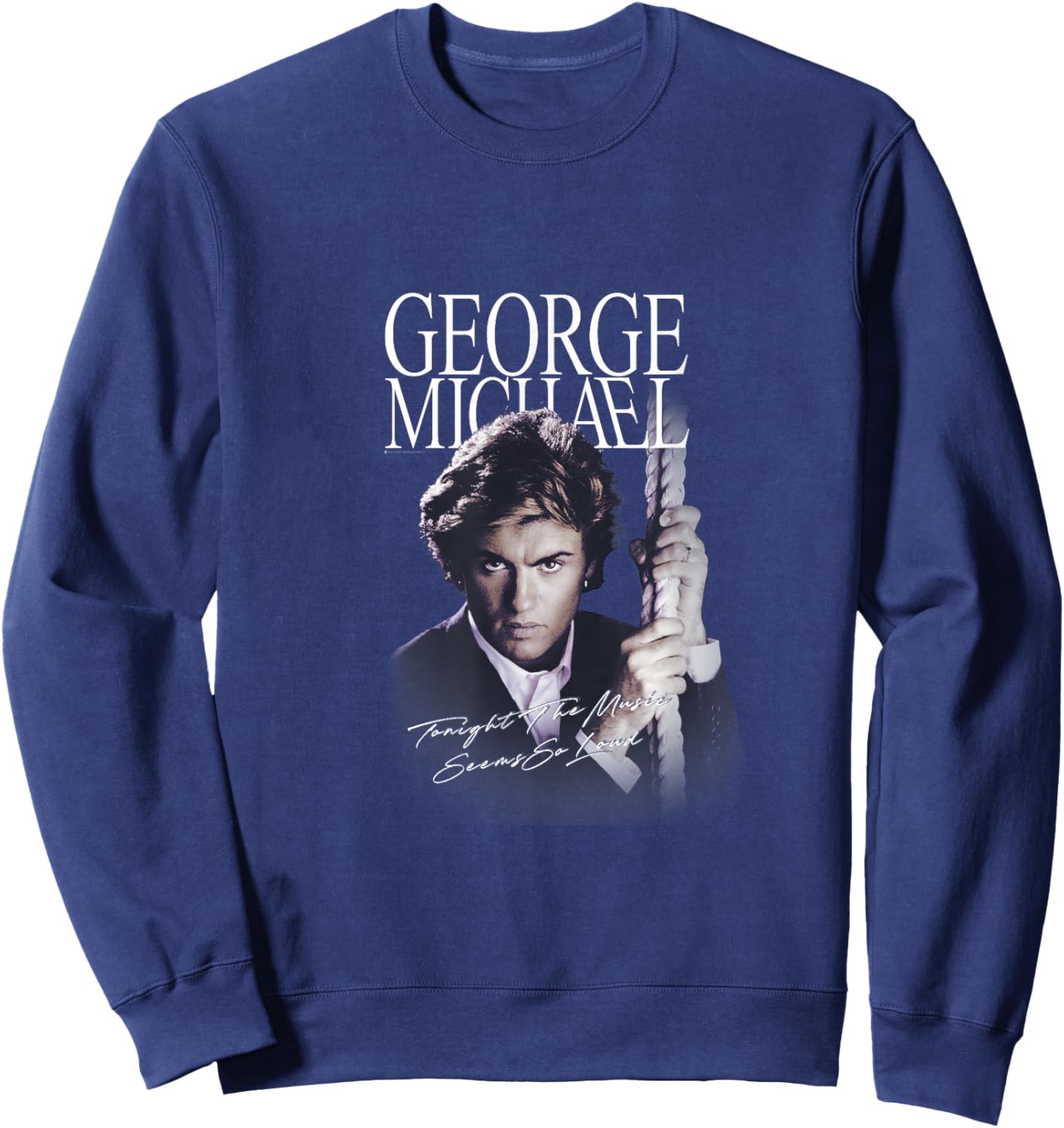 George Michael Retro Icon , Small, Black Sweatshirt - Sweatshirt | Navy
