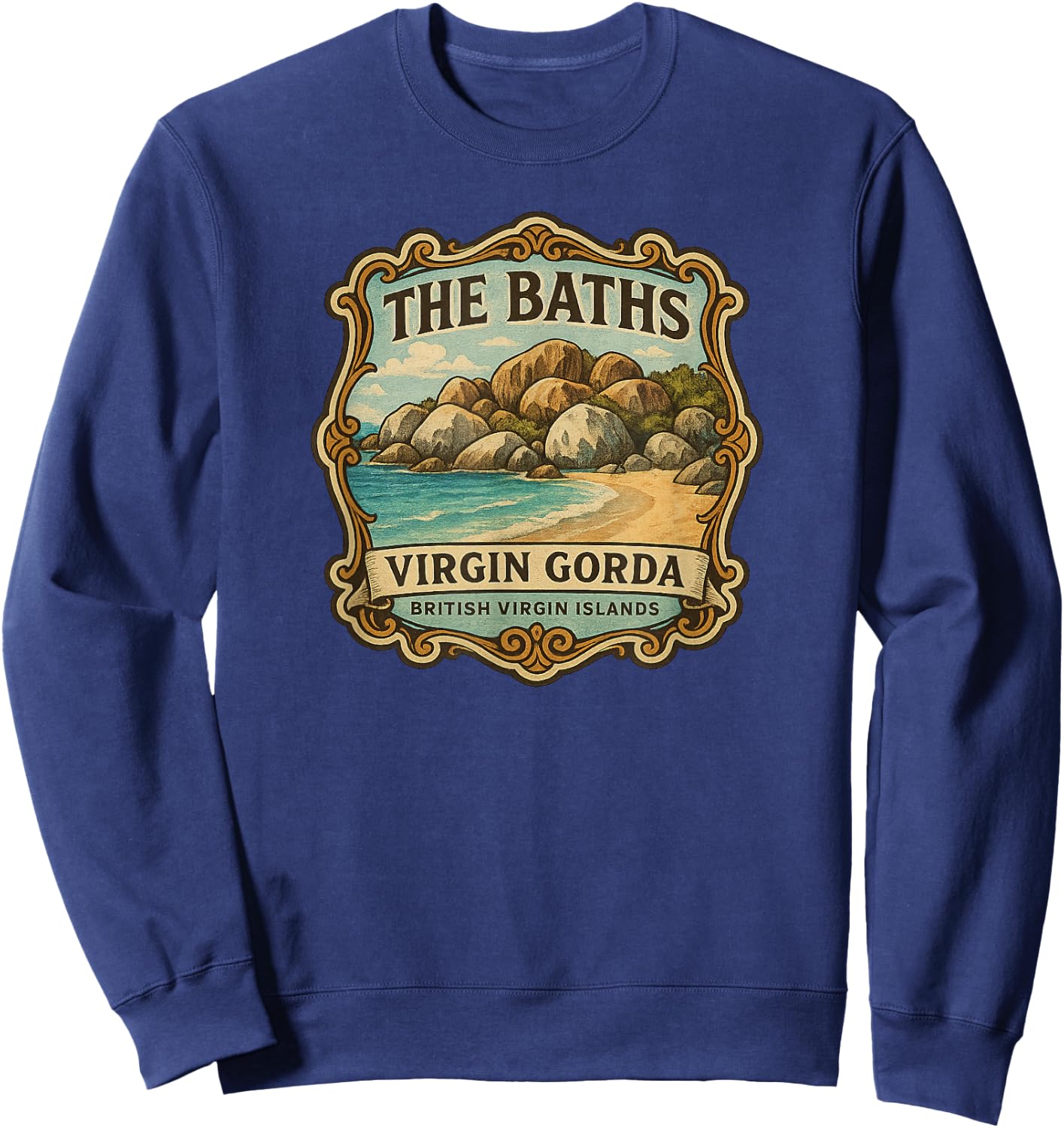 The Baths, Virgin Gorda, BVI (British Virgin Islands) Sweatshirt - Sweatshirt | Navy
