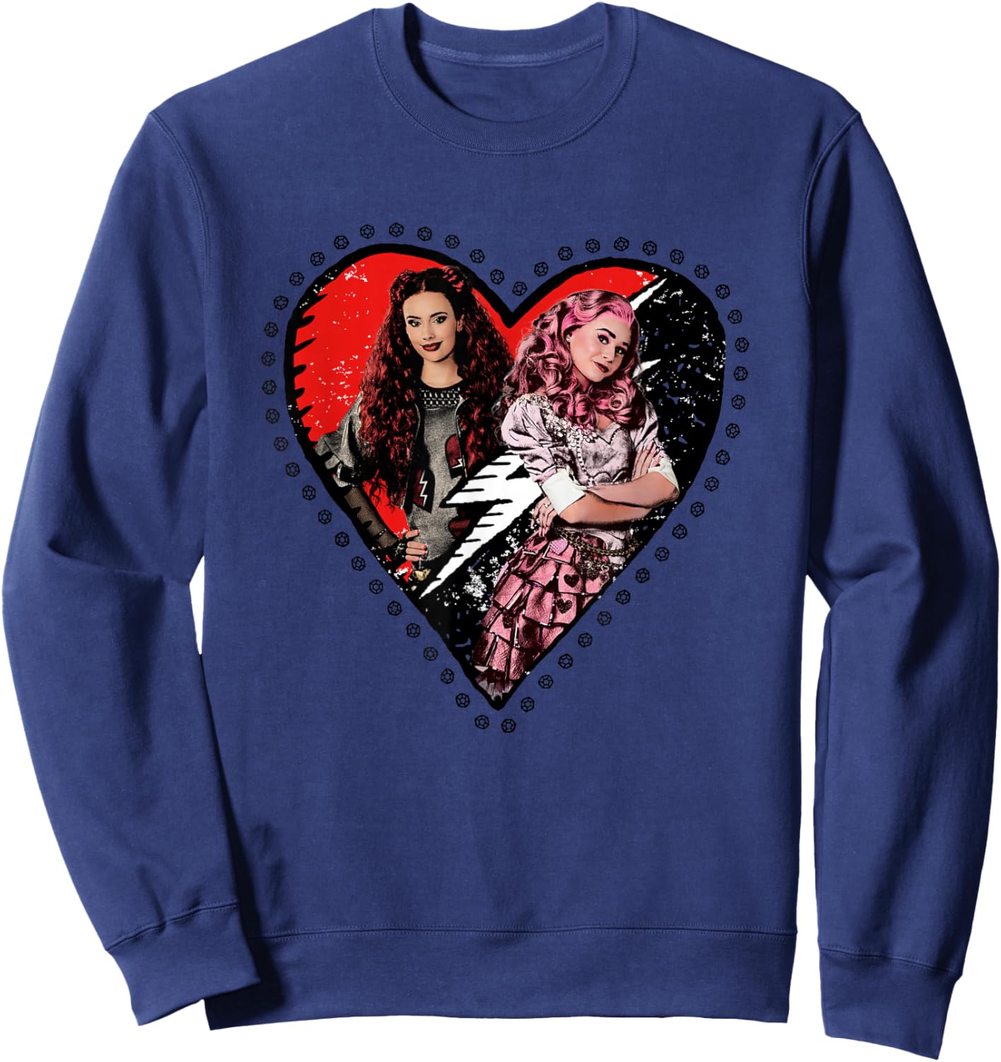 Disney Descendants: The Rise of Red Red & Bridget Heart Sweatshirt - Sweatshirt | Navy