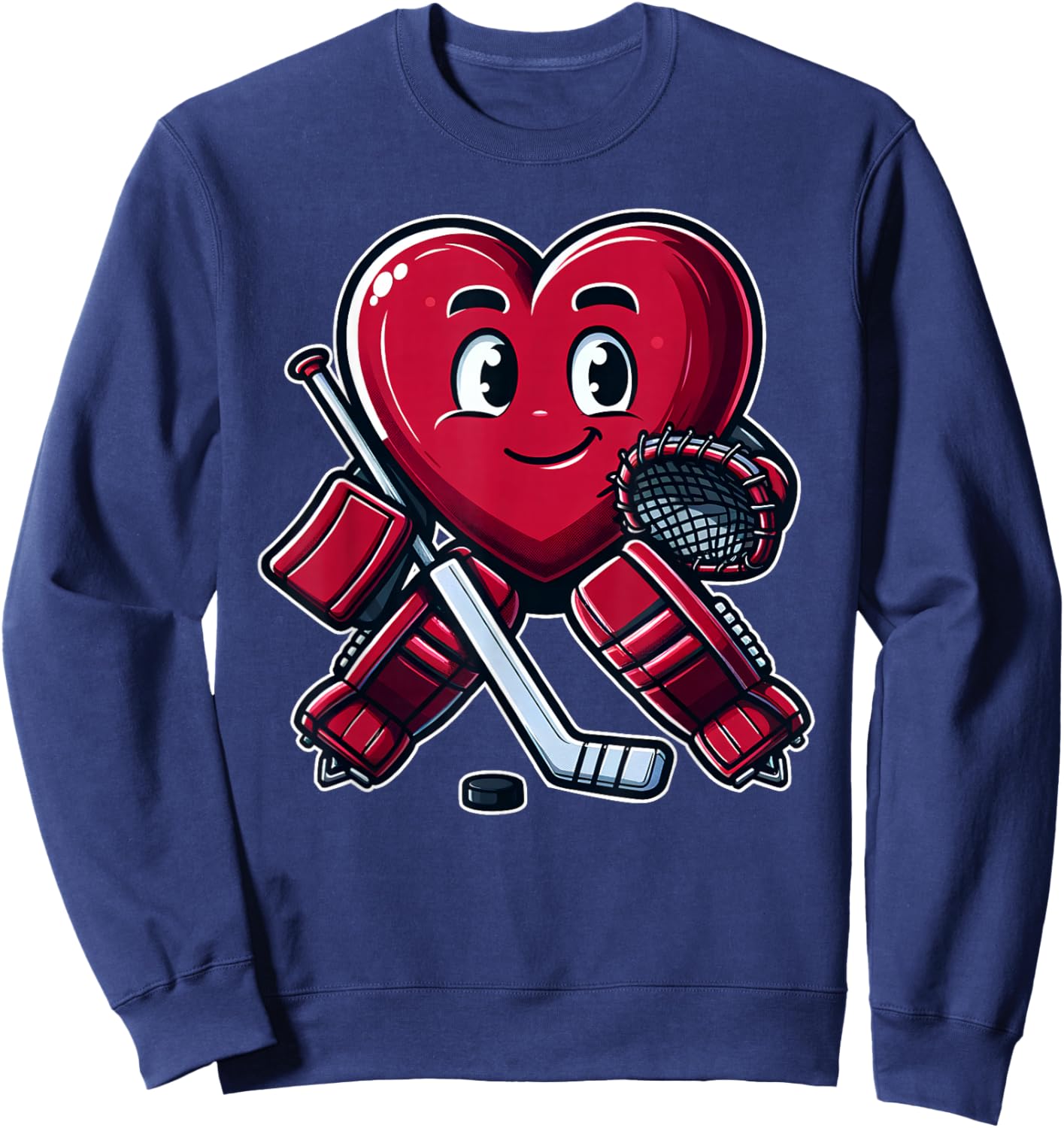 Valentine's Day Heart Ice Hockey Goalie Sweatshirt - Sweatshirt | Navy