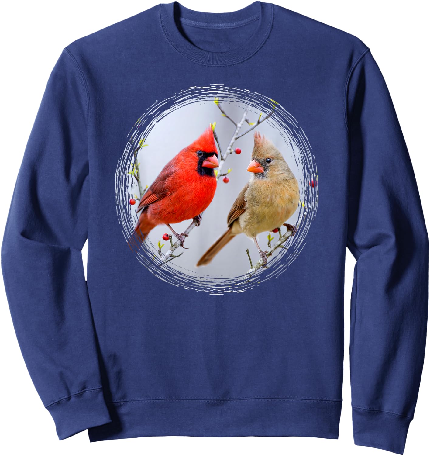 Red Cardinals Birds Birdwatching Bird Nerds Lovers Nature Sweatshirt - Sweatshirt | Navy
