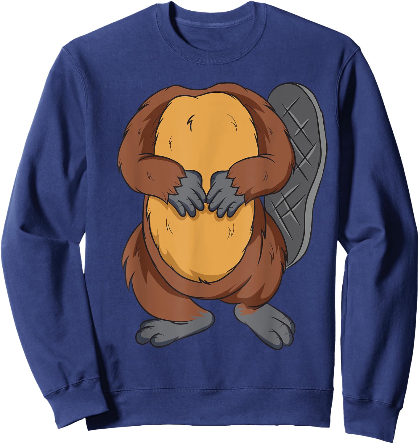 Funny Beaver Body Headless Halloween Easy Costume Outfit Sweatshirt - Sweatshirt | Navy
