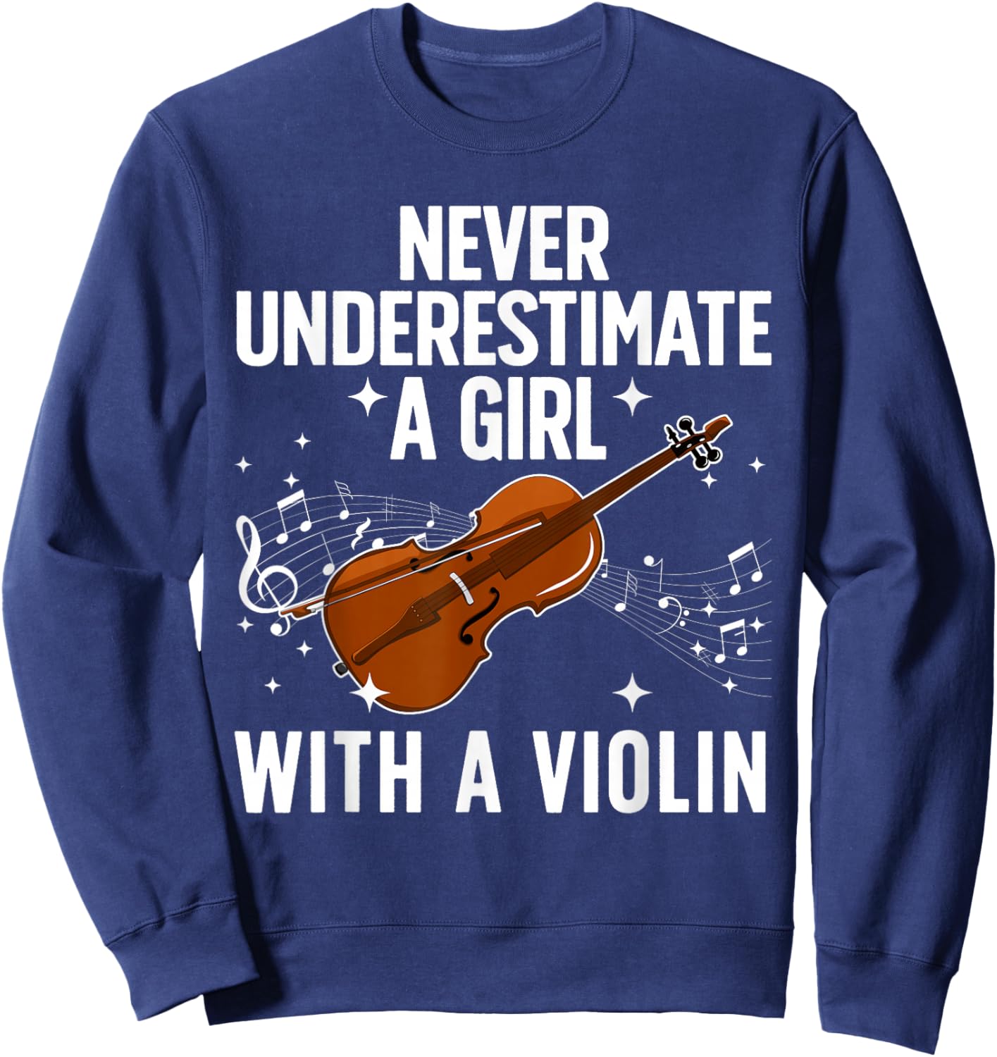 Best Violin Art Girls Violin Player Viola Lover Sweatshirt - Sweatshirt | Navy