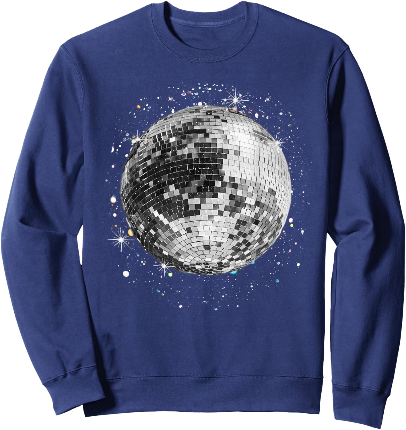 Black and White Disco Ball Club Retro Sweatshirt - Sweatshirt | Navy