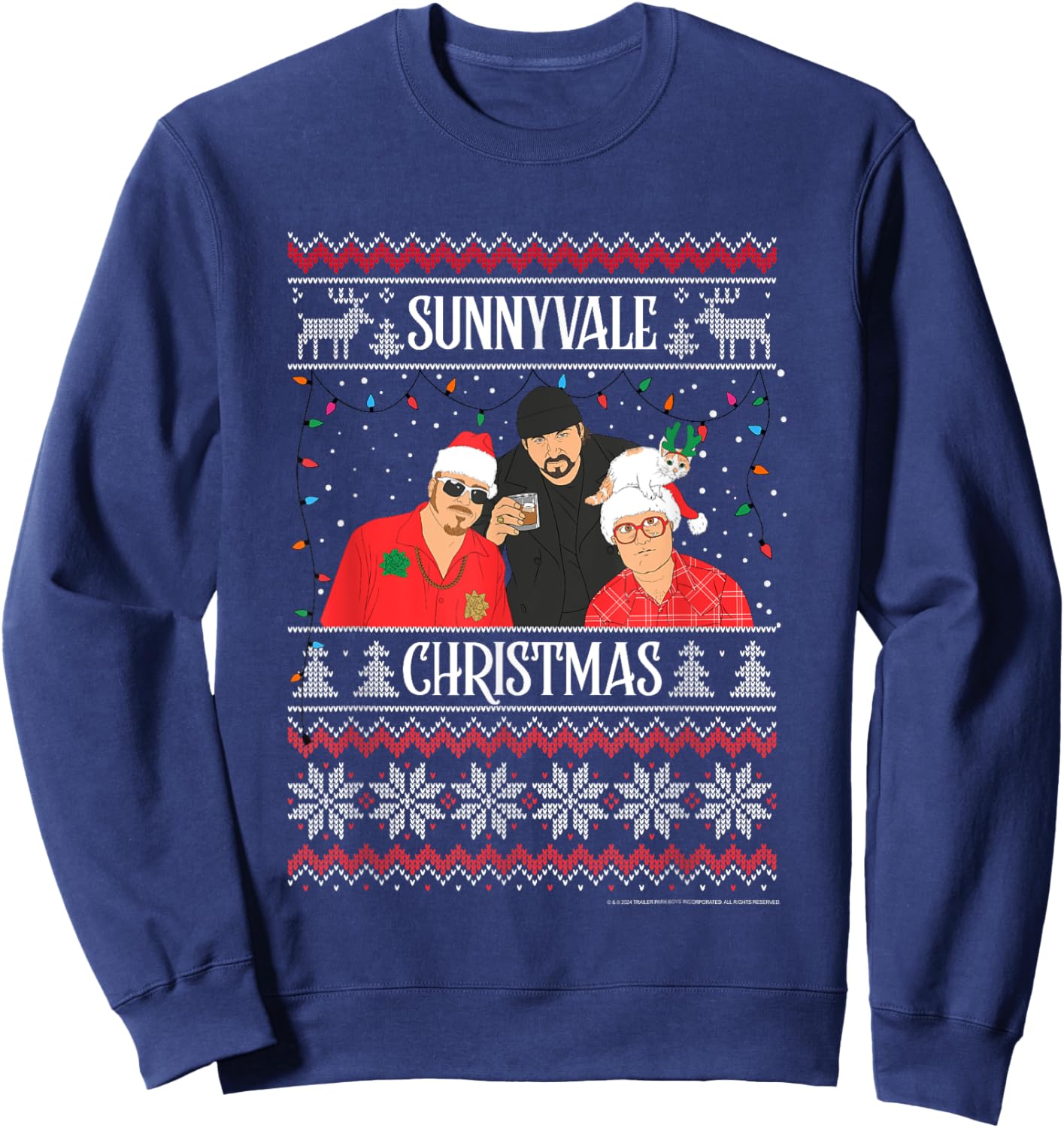 Trailer Park Boys Sunnyvale Christmas Ugly Sweater Sweatshirt - Sweatshirt | Navy