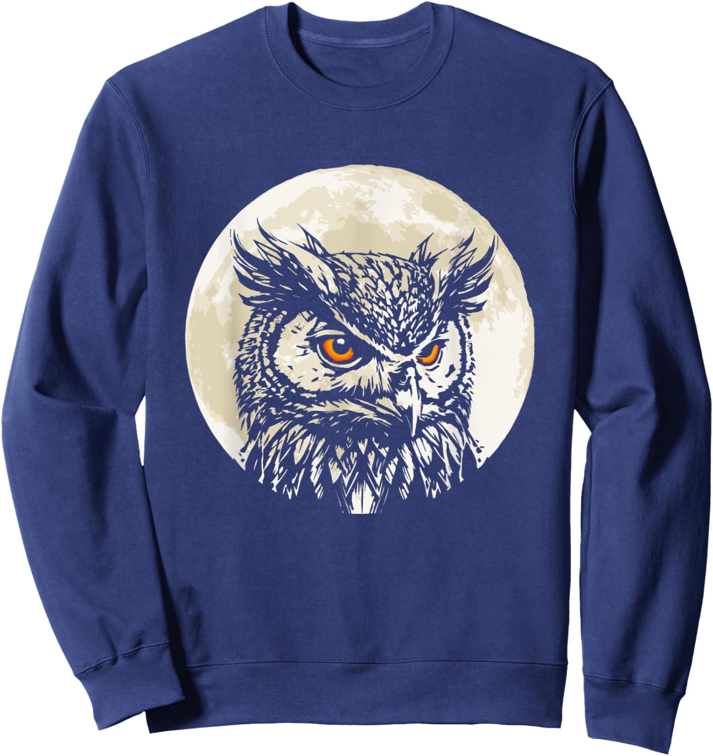 Owl Forest Night Wildlife Birds Nature Sweatshirt - Sweatshirt | Navy
