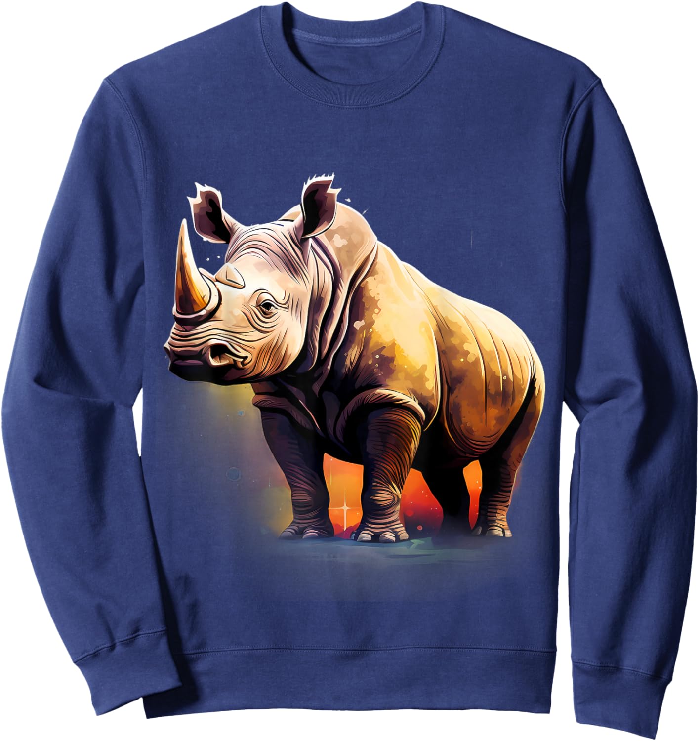 Rhino Artwork Wildlife Rhinoceros African Animal Lovers Sweatshirt - Sweatshirt | Navy