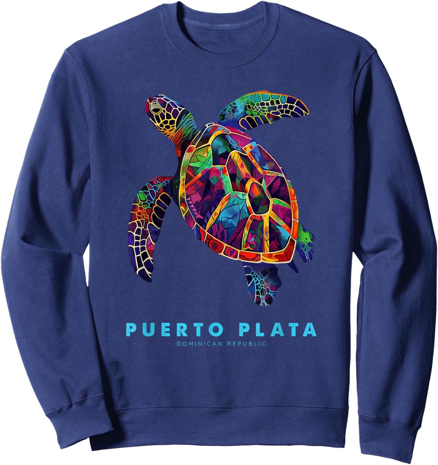 Puerto Plata Dominican Republic Vacation Beach Sea Turtle Sweatshirt - Sweatshirt | Navy