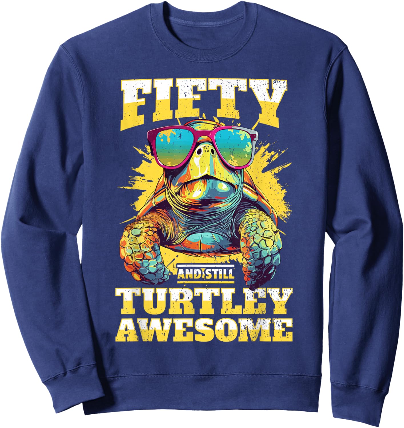 Tortoise 50th Birthday Turtle Age 50 Years Sweatshirt - Sweatshirt | Navy