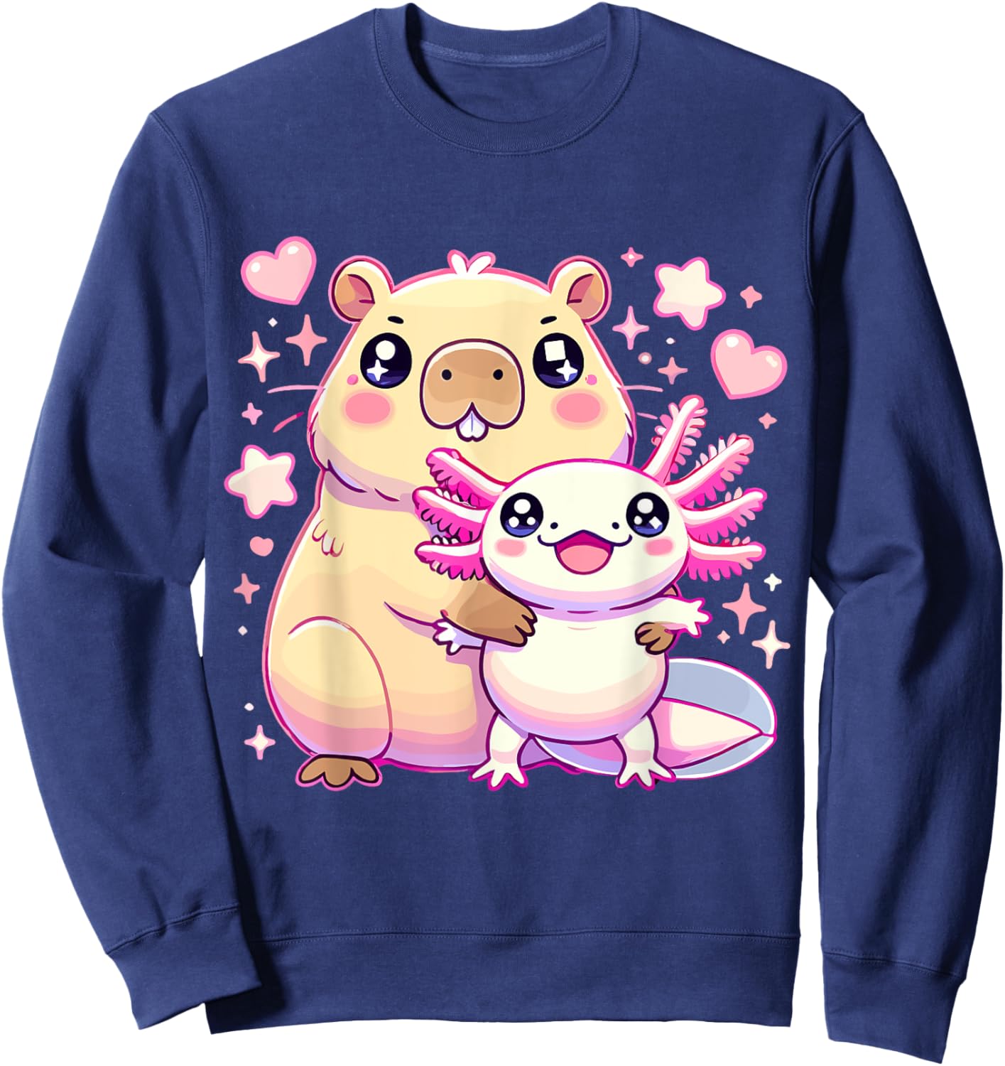 Capybara and Axolotl Sweatshirt - Sweatshirt | Navy