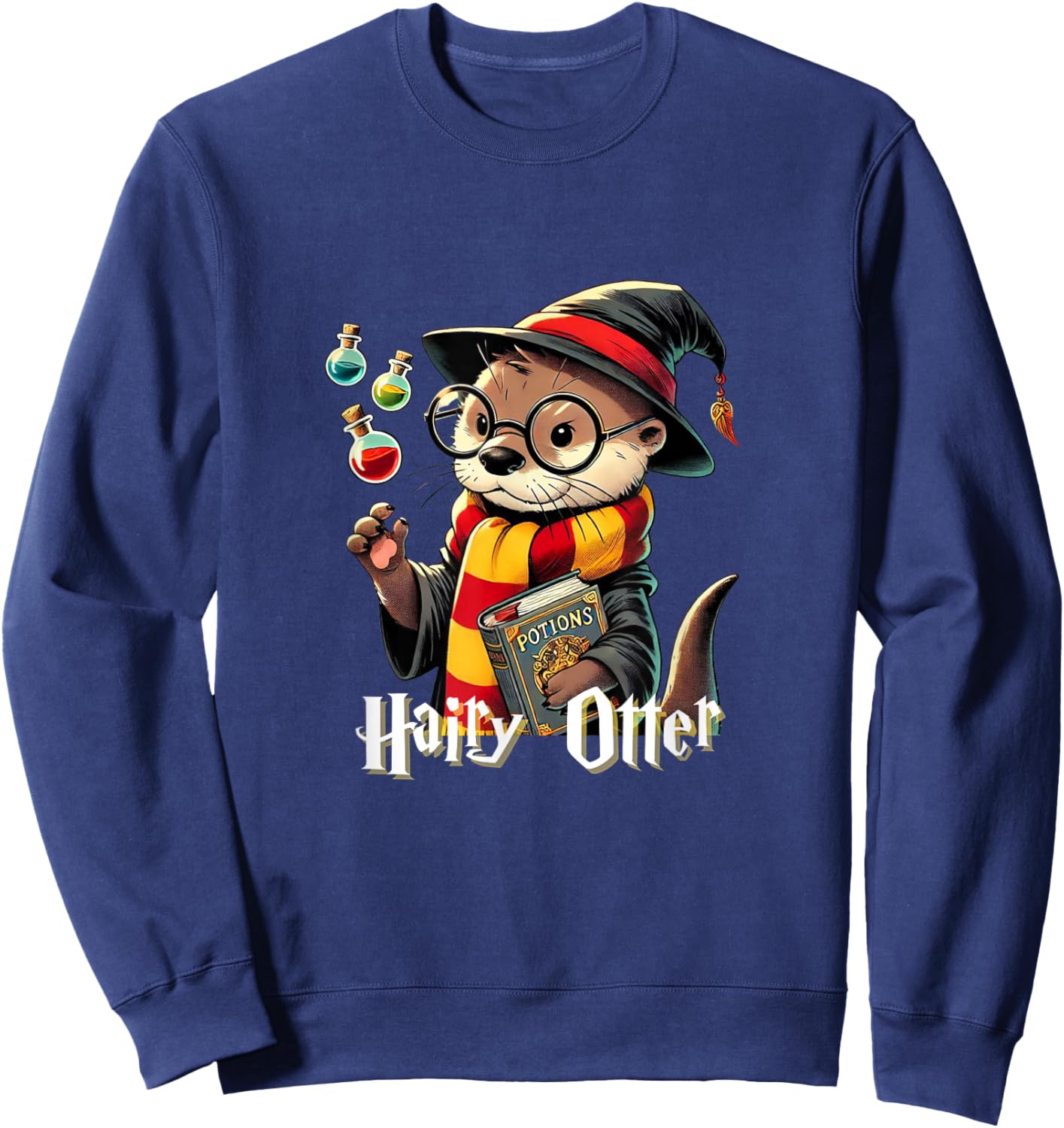 Hairy Otter - Funny Wizard Sweatshirt - Sweatshirt | Navy