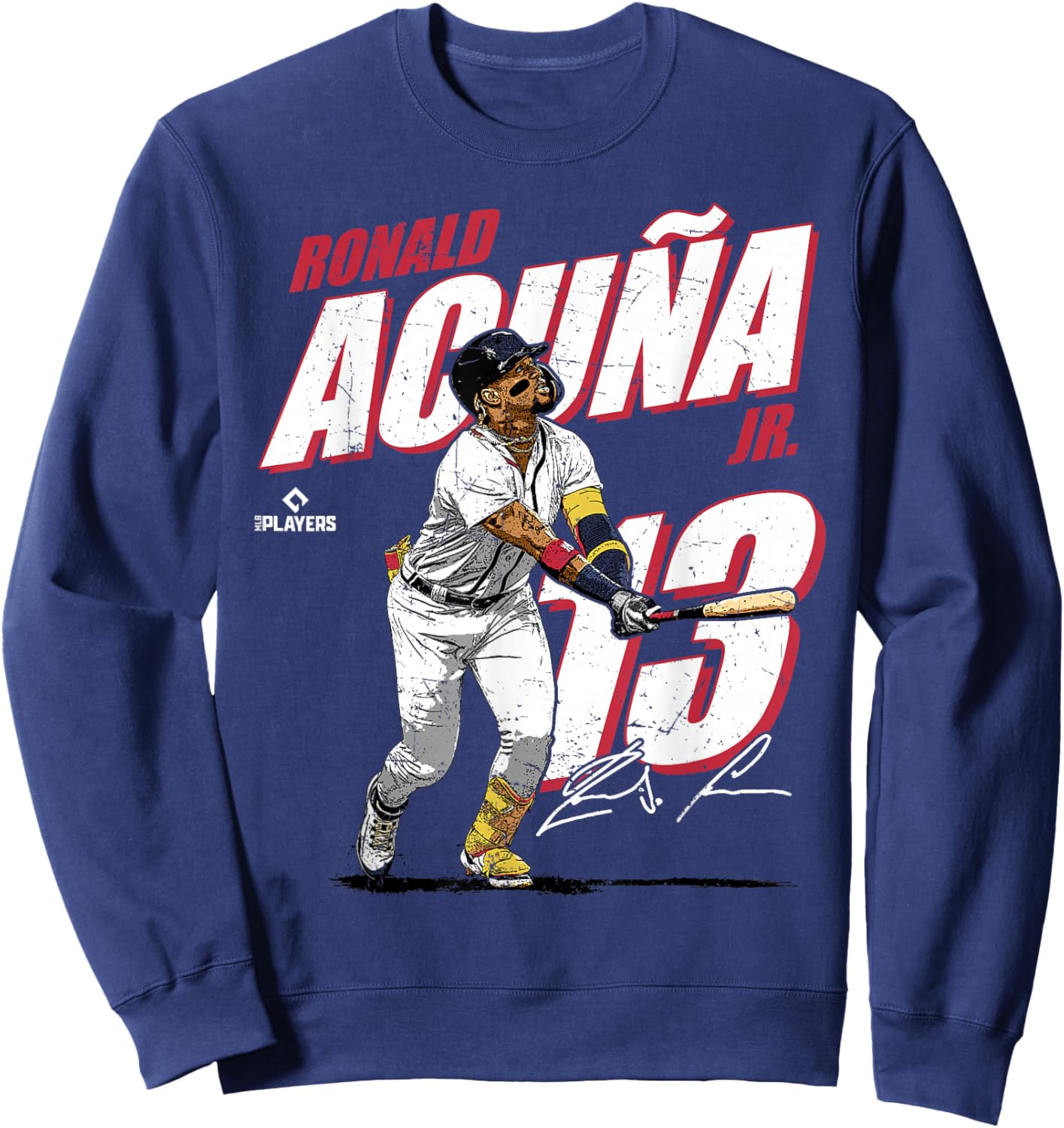 Ronald Acuna Jr. | Atlanta Baseball MLB Players | MLBRAC3001 Sweatshirt - Sweatshirt | Navy
