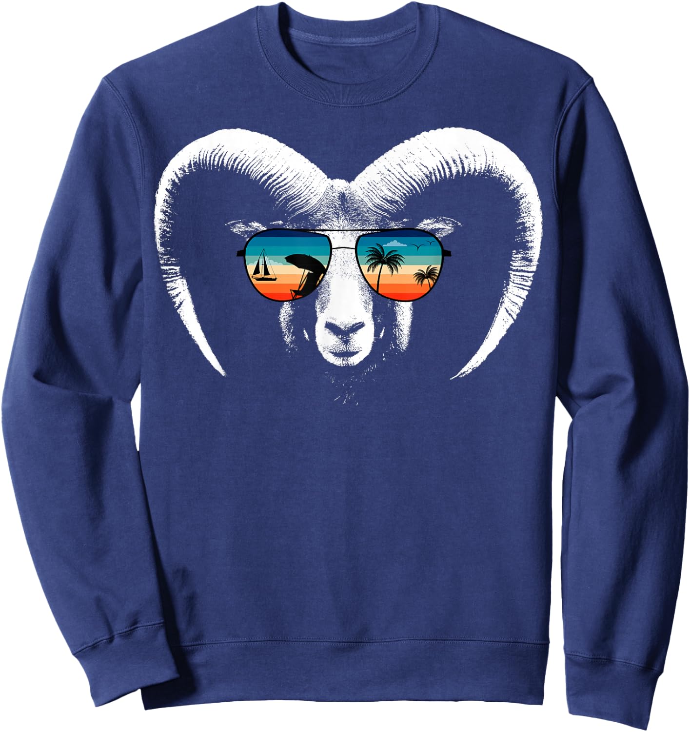 RAM Shirts With Glasses Sunglasses Retro Style Sweatshirt - Sweatshirt | Navy
