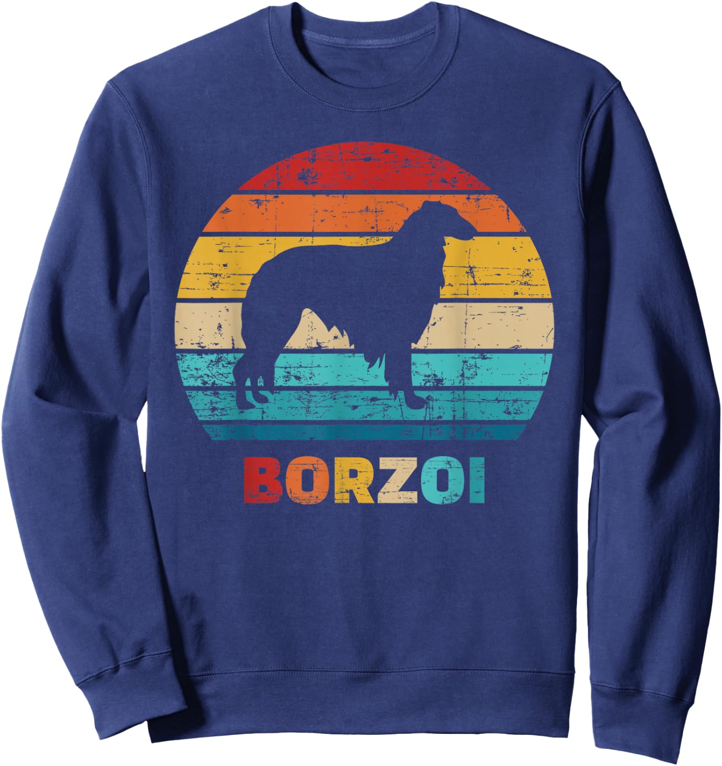 Borzoi vintage retro Sweatshirt - Sweatshirt | Navy