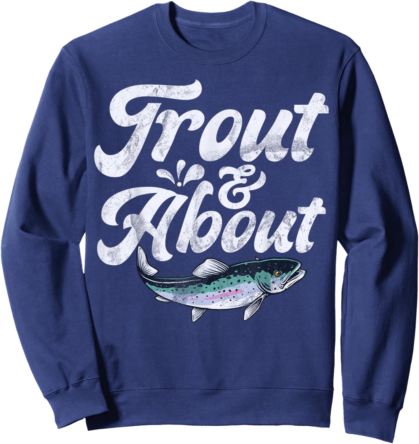 Trout & About Trout Sweatshirt - Sweatshirt | Navy