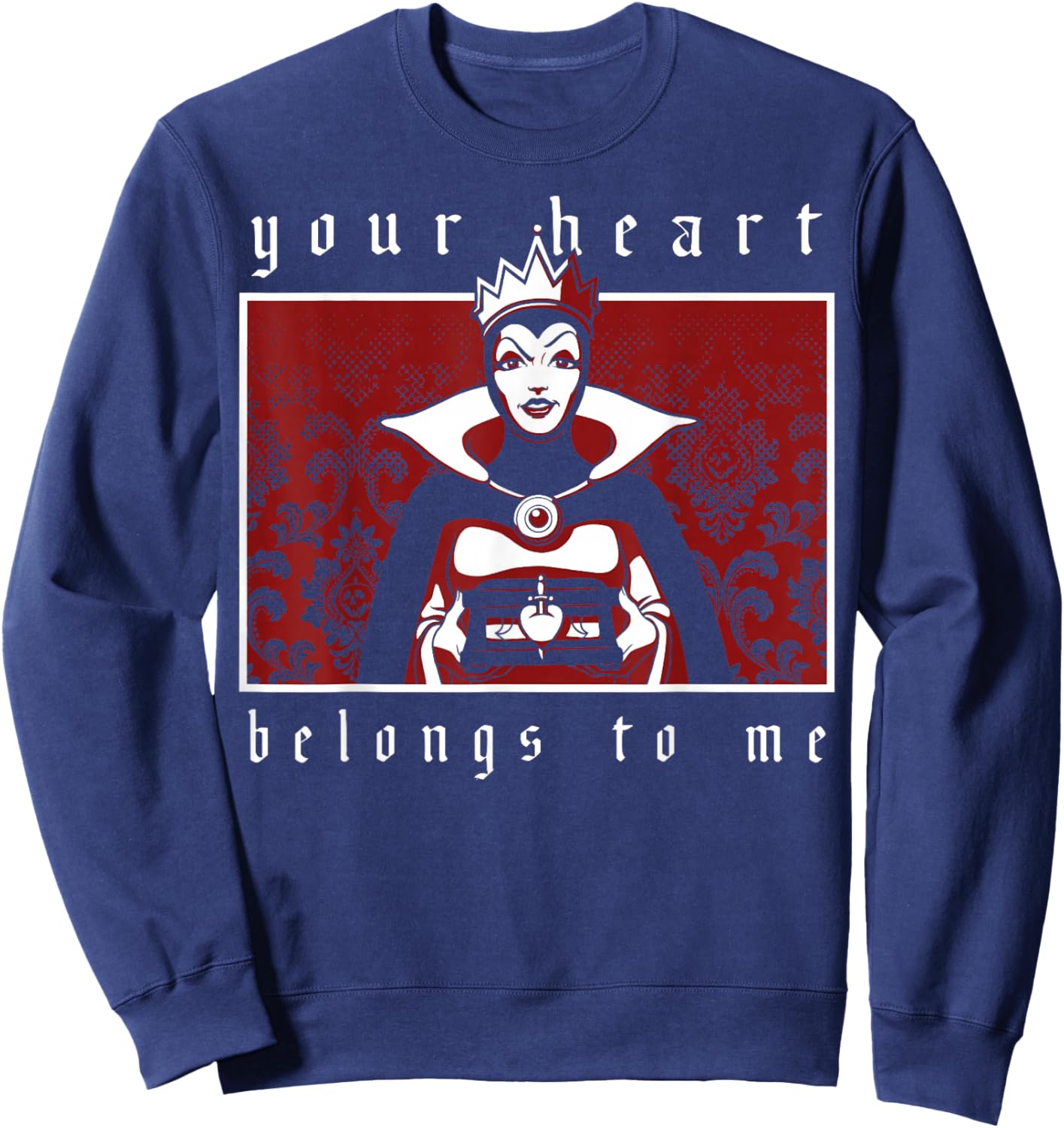 Disney Villains Valentine's Day Evil Queen Heart Portrait Sweatshirt - Sweatshirt | Navy