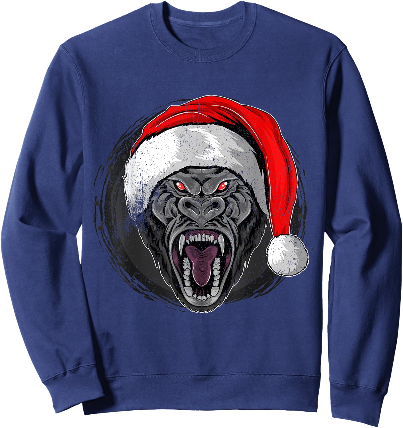Christmas Gorilla Costume, Funny Gorilla Christmas Pjs Sweatshirt - Sweatshirt | Navy