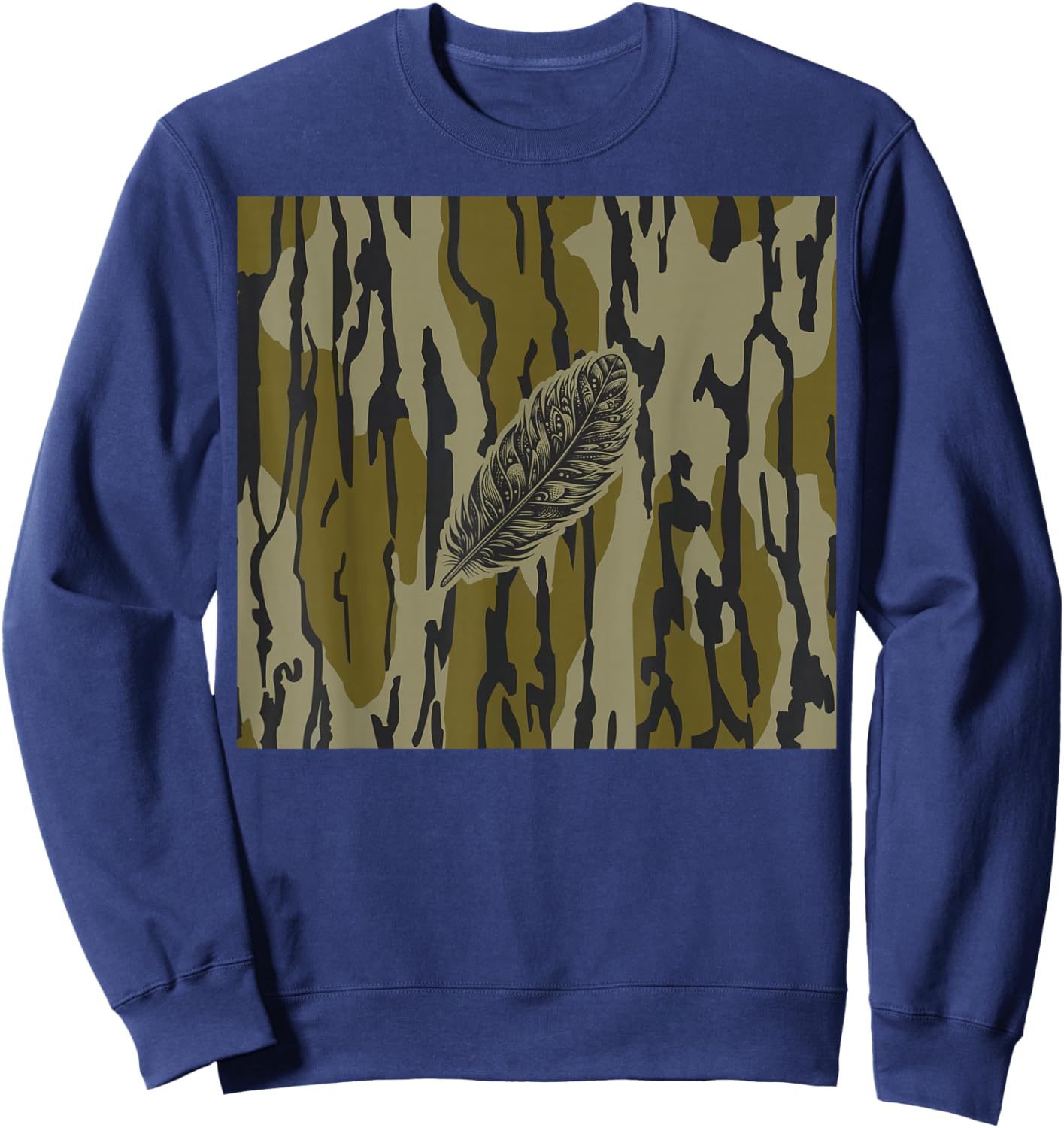 Turkey Feather Bottom lands Camo Sweatshirt - Sweatshirt | Navy