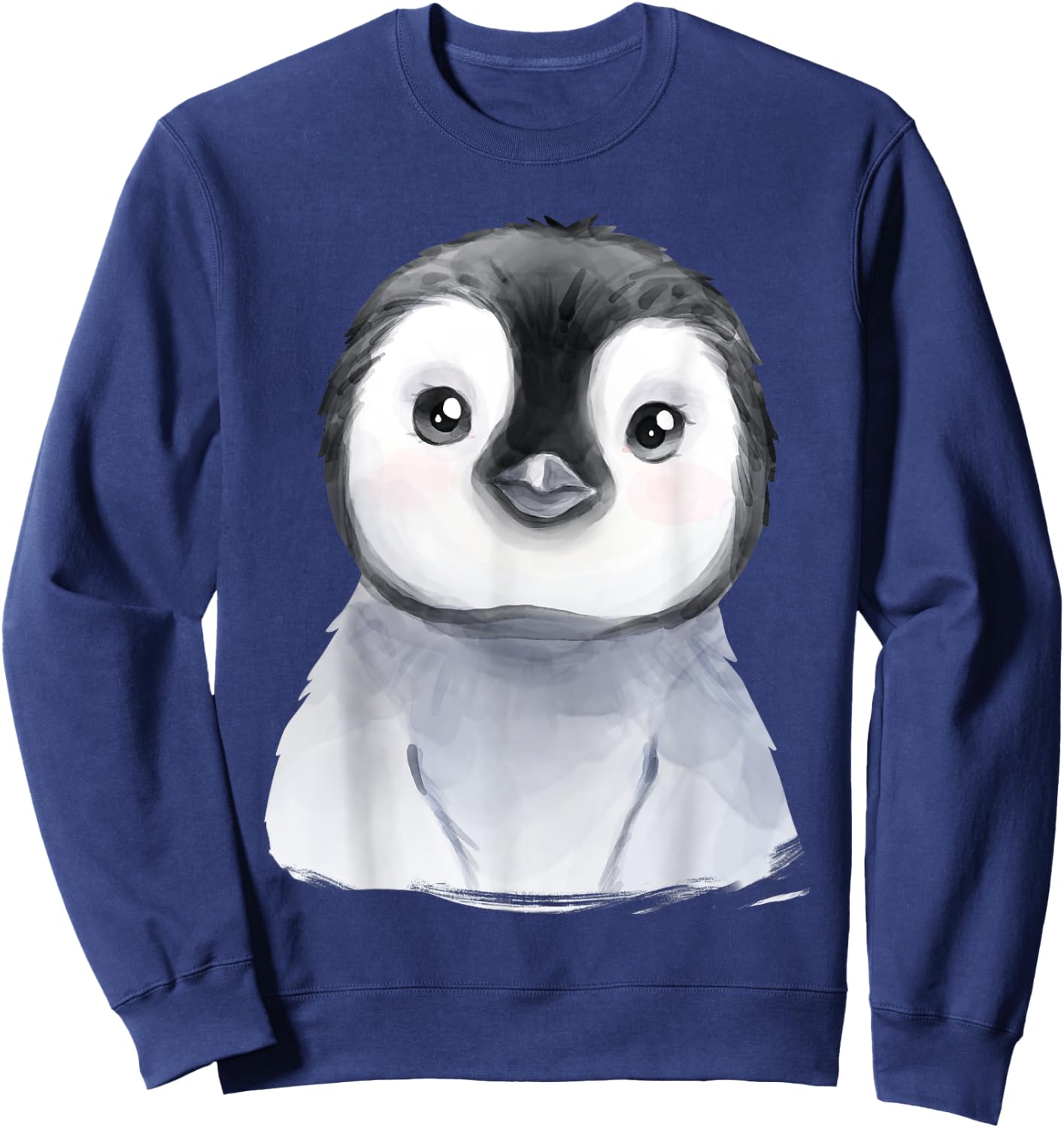 Baby Penguin Chick Watercolor Sweatshirt - Sweatshirt | Navy