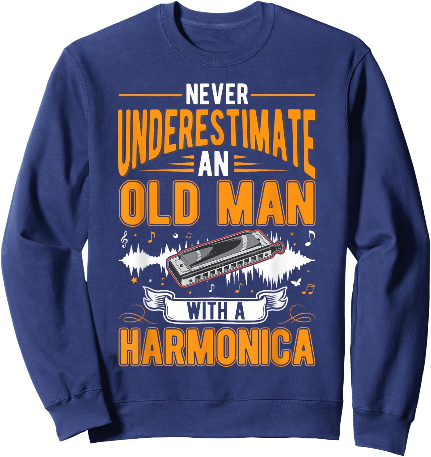 Harmonica Old Man Sweatshirt - Sweatshirt | Navy