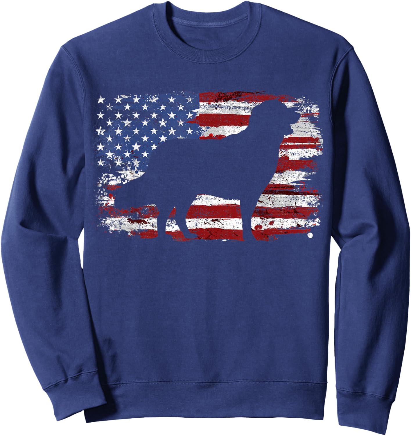Golden Retriever Vintage USA Flag Sweatshirt - Sweatshirt | Navy