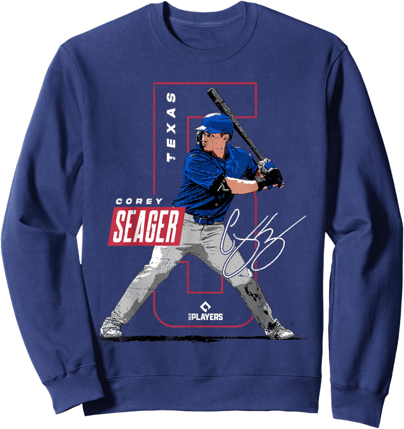 Corey Seager | Texas Baseball MLB Players | MLBSEA4052 Sweatshirt - Sweatshirt | Navy