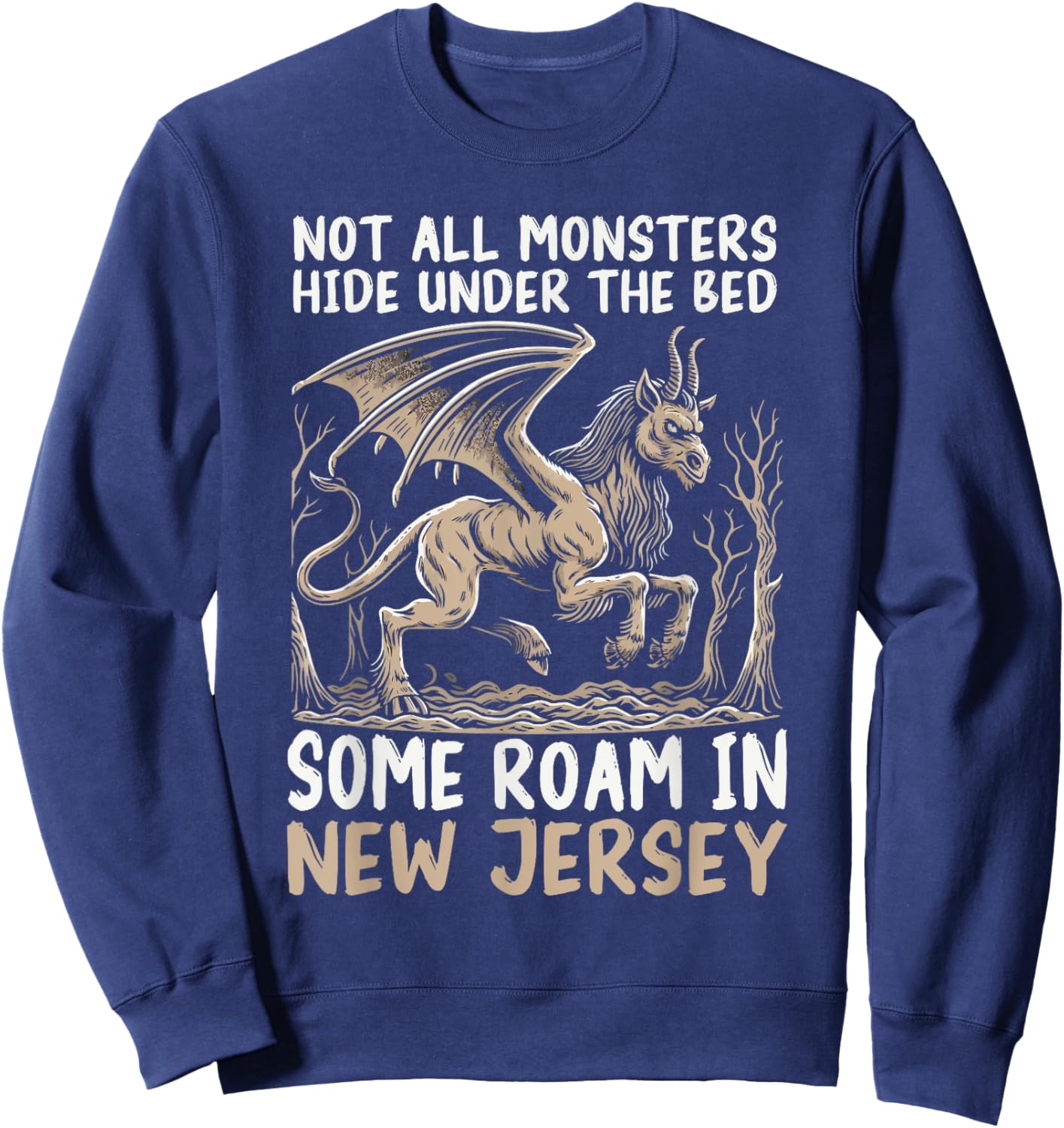 Jersey Devil Legendary Creature Cryptozoology Cryptid Sweatshirt - Sweatshirt | Navy