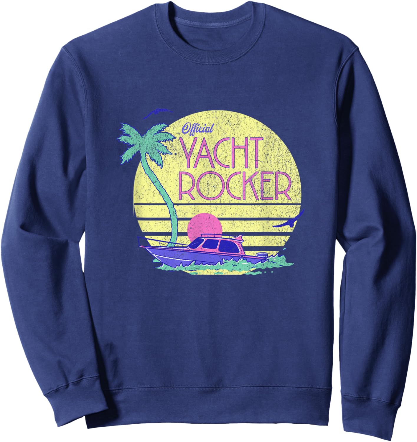 Yacht Rocker, Cruise Lake Party 70s Music Graphic Sweatshirt - Sweatshirt | Navy