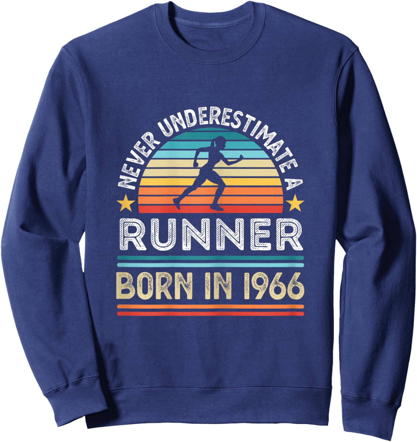 Runner born in 1966 60th Birthday Running Gifts Women Sweatshirt - Sweatshirt | Navy