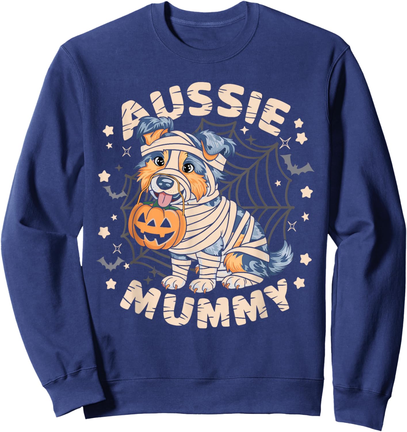 Australian Shepherd Costume Dog Lover Outfit Aussie Mummy Women Kids Sweatshirt - Sweatshirt | Navy