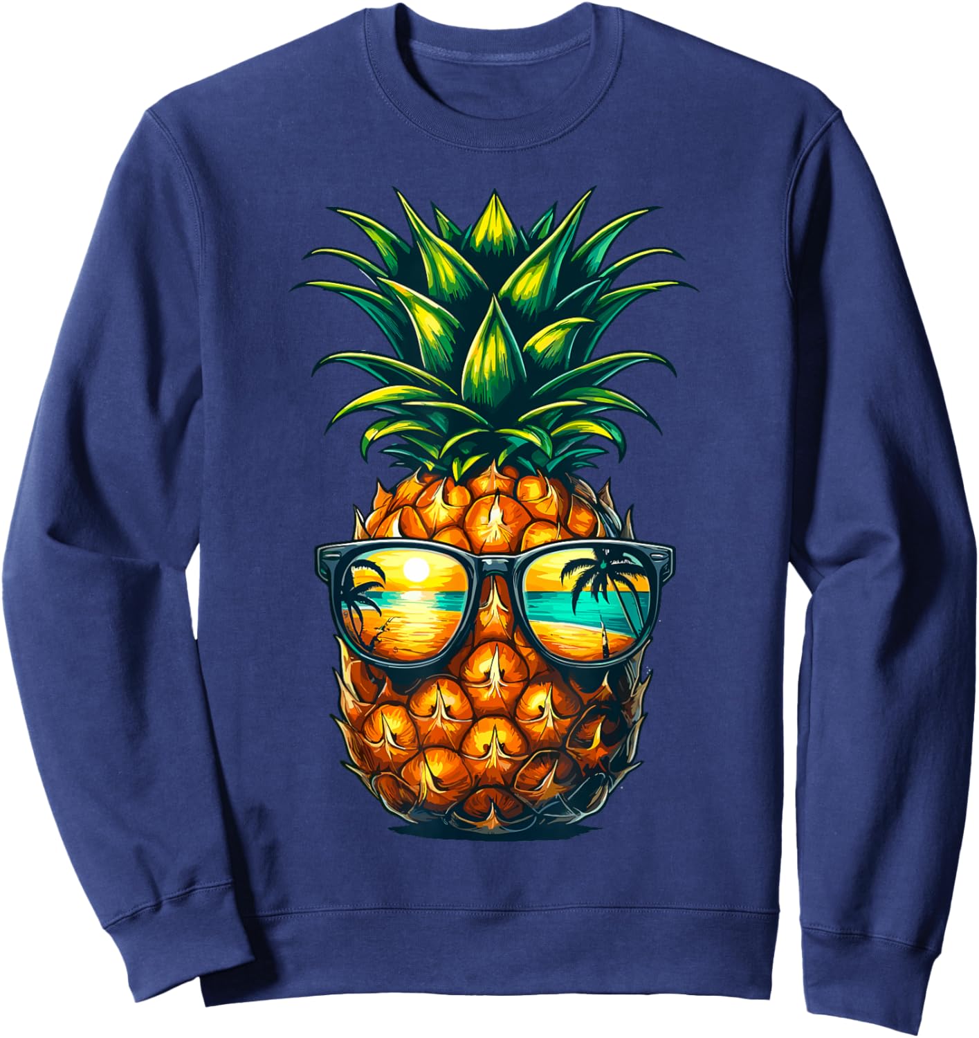 Pineapple Sunglasses Hawaiian Aloha Beaches Hawaii Sweatshirt - Sweatshirt | Navy