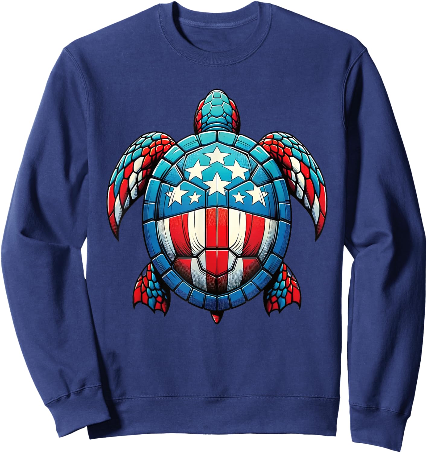 Patriotic Turtle 4th Of July Kids Teen Girls Women Sweatshirt - Sweatshirt | Navy