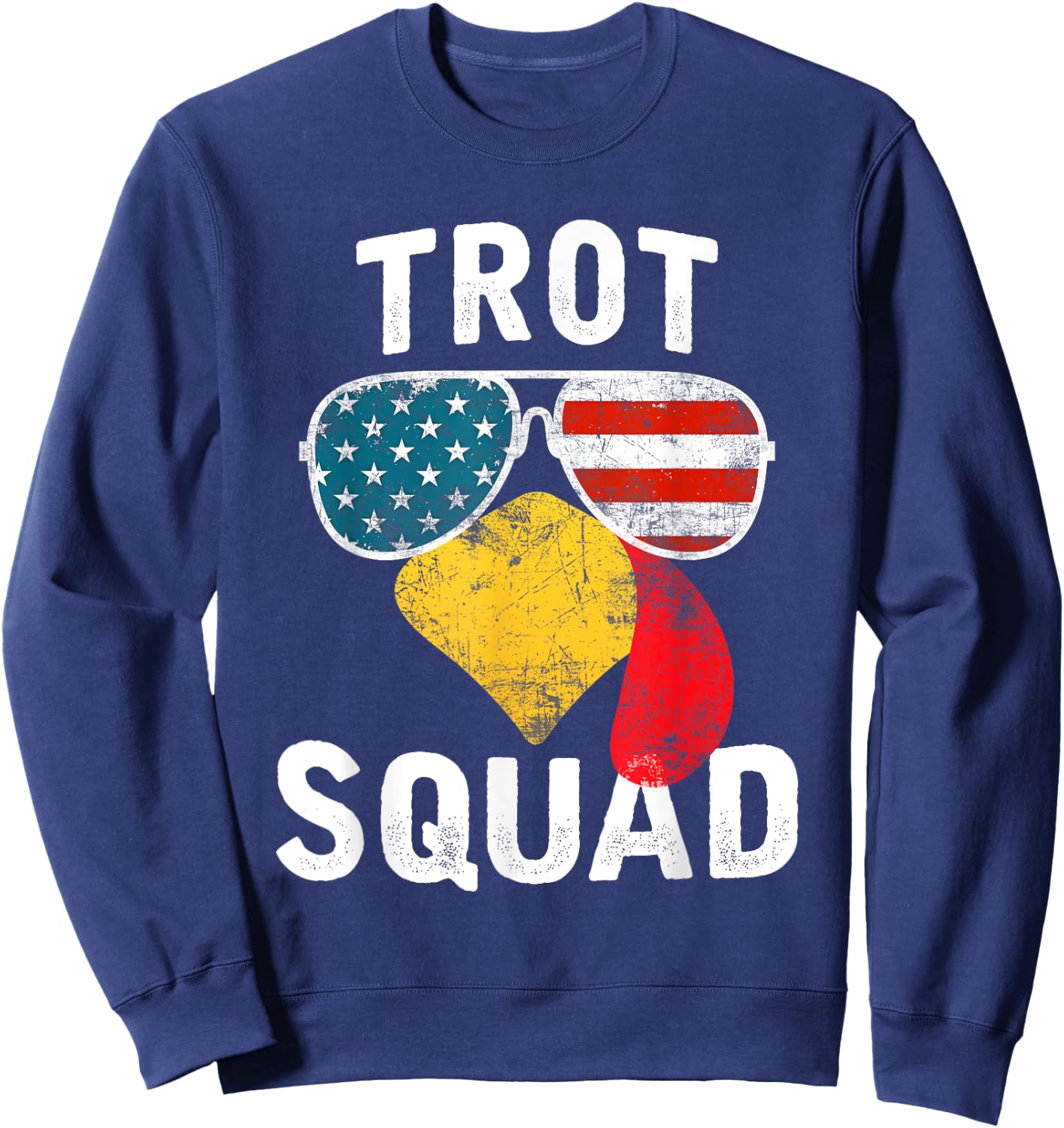 Thanksgiving Turkey Trot Squad 2025 Trot Race Women Men Kids Sweatshirt - Sweatshirt | Navy