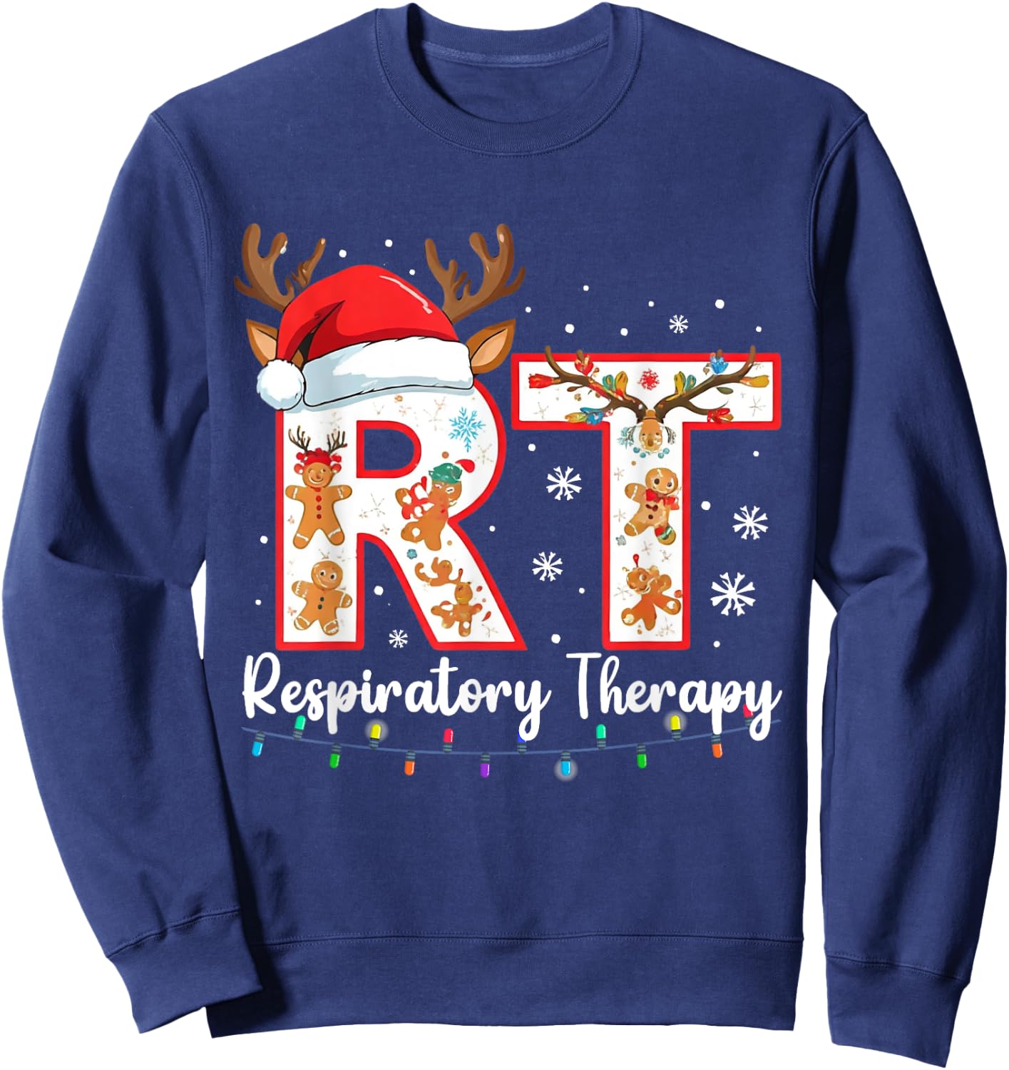 Christmas Nurse Respiratory Therapist Lung Therapy Nursing Sweatshirt - Sweatshirt | Navy