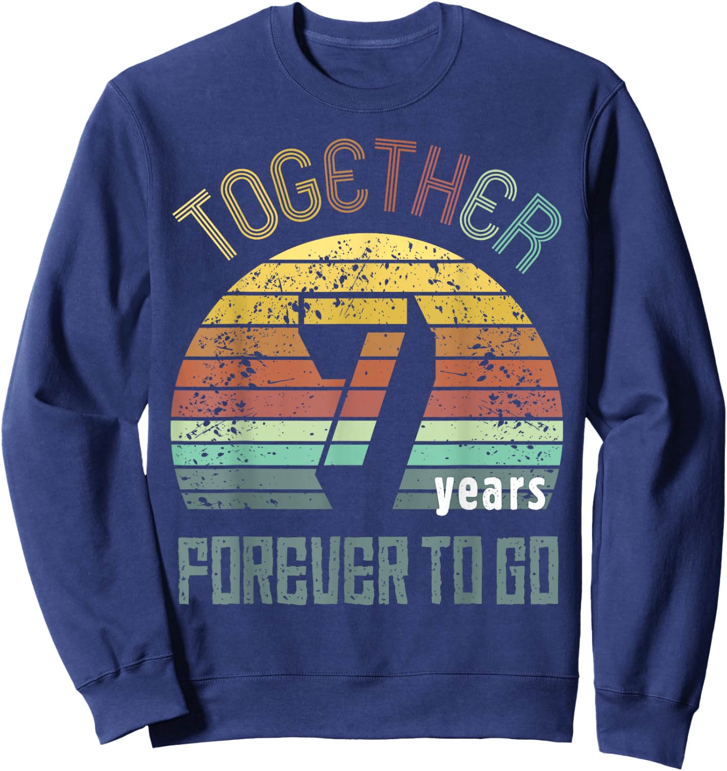7th Years Wedding Anniversary Gifts For Couples Matching Sweatshirt - Sweatshirt | Navy