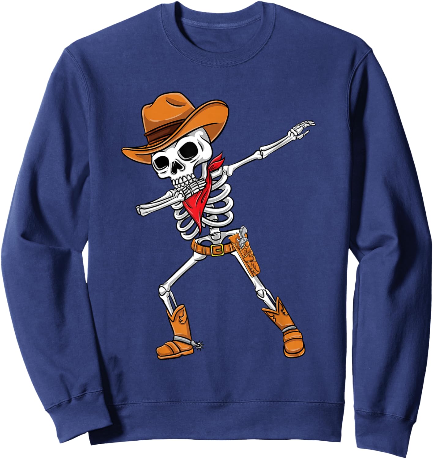 Dabbing Skelett Cowboy Halloween Jungen Sweatshirt - Sweatshirt | Navy