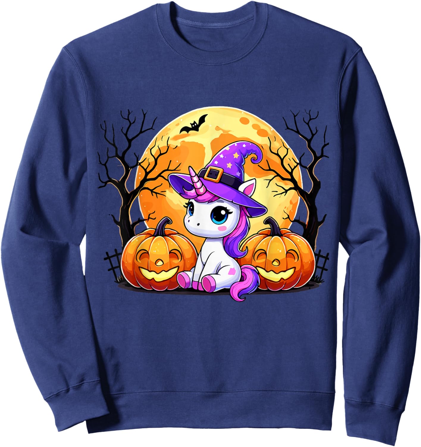 Cute Unicorn Halloween Sweatshirt - Sweatshirt | Navy