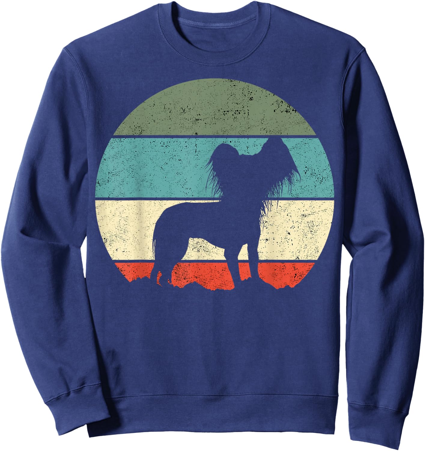 Chinese Crested Dog Retro Men Women Girls Kids Sweatshirt - Sweatshirt | Navy