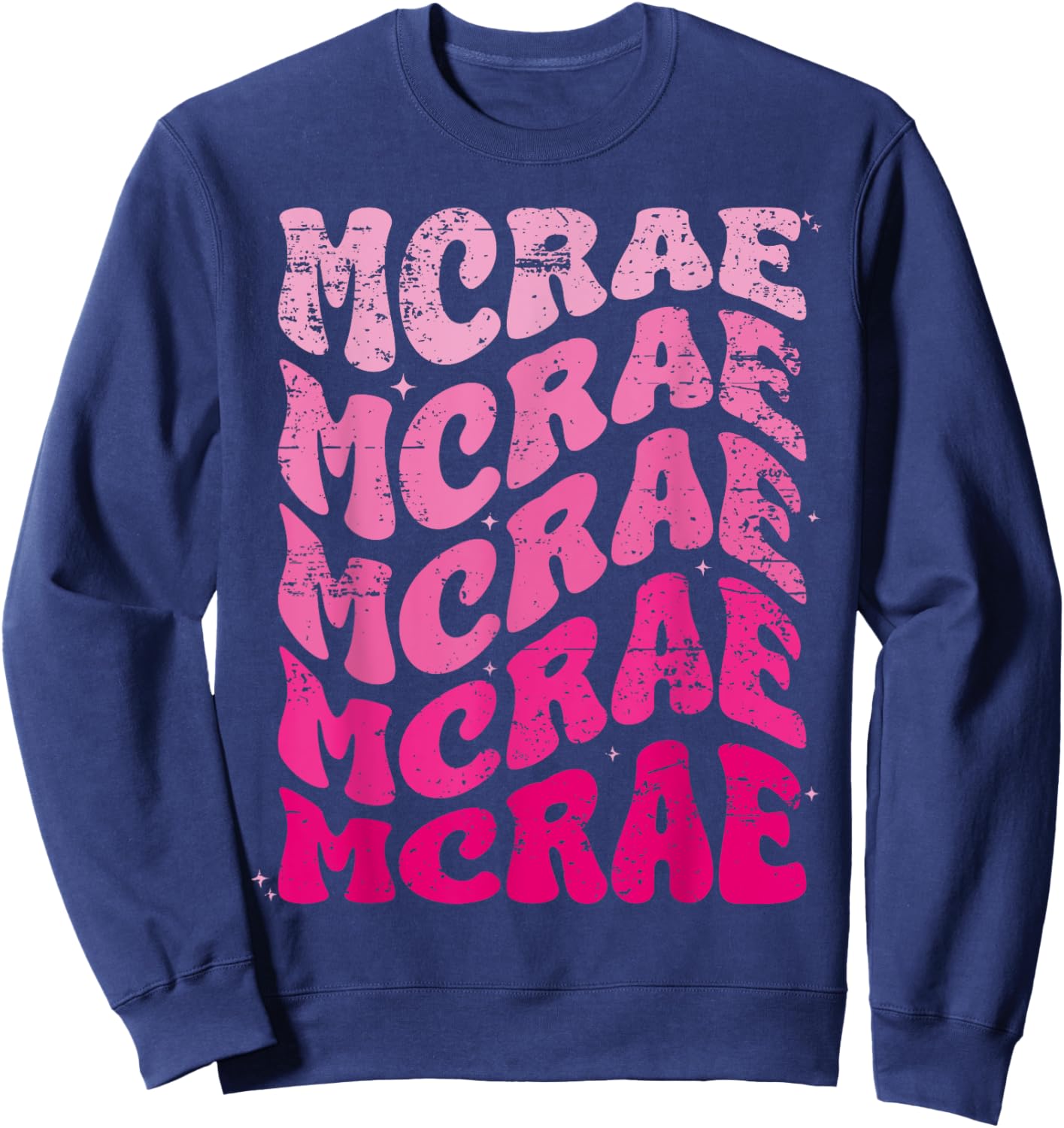 MCRAE Personalized Name I love MCRAE 70's Vintage Sweatshirt - Sweatshirt | Navy