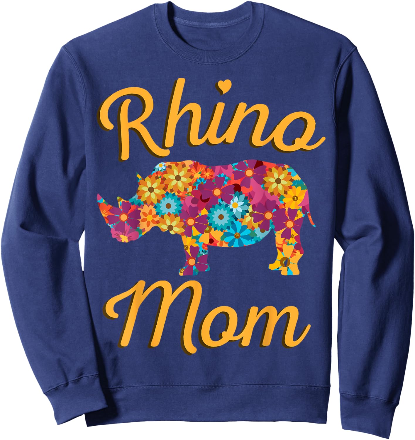 Rhino Mom Rhinoceros African Animal Safari Mother's Day Sweatshirt - Sweatshirt | Navy