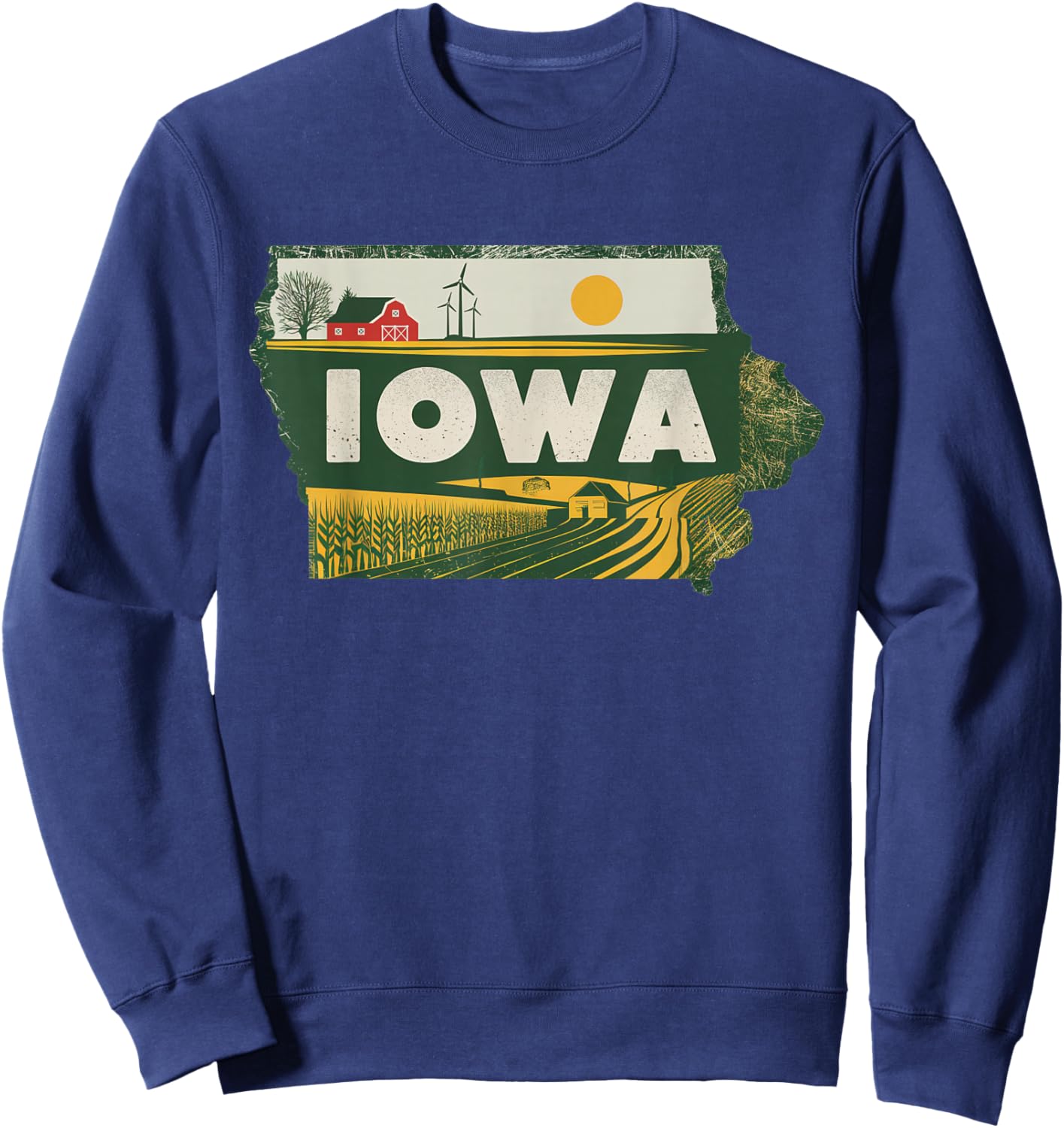 Iowa State of Iowa Retro Iowa Sweatshirt - Sweatshirt | Navy