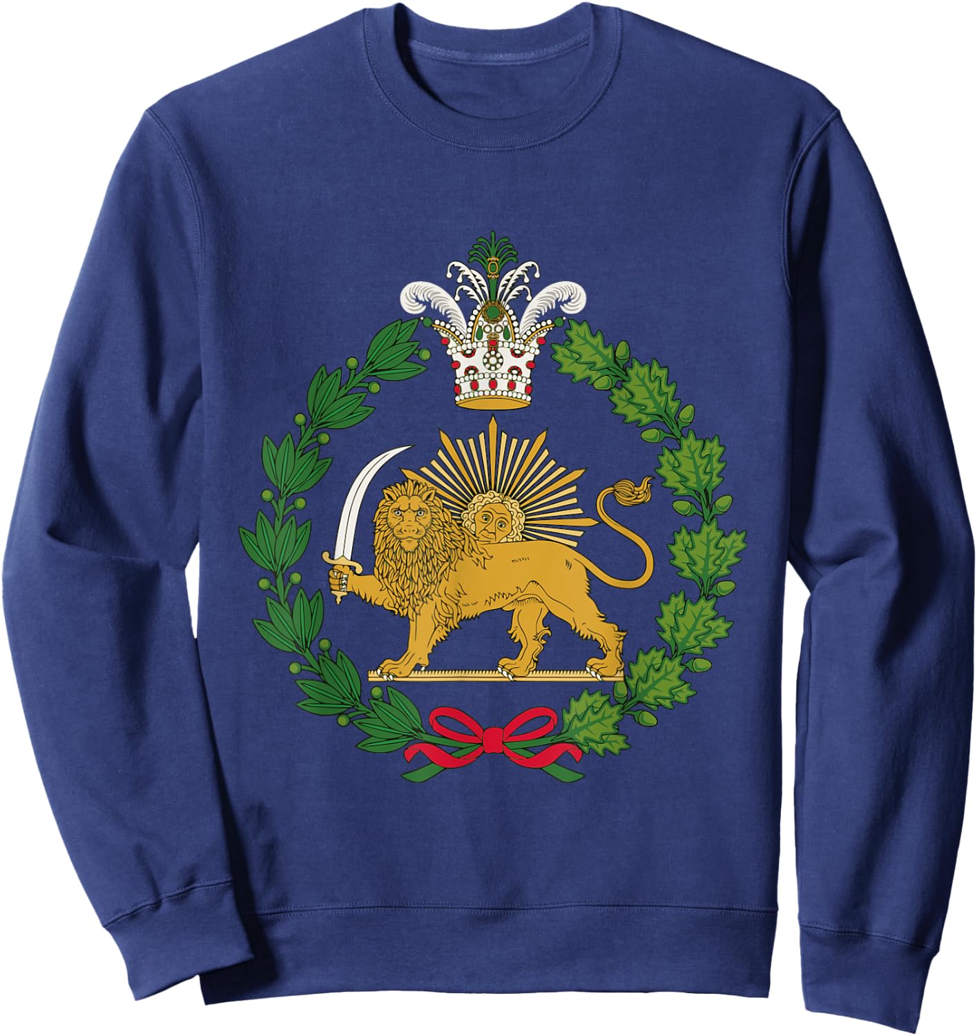 Shir o Khorshid Qajar Dynasty Imperial Emblem Persian Sweatshirt - Sweatshirt | Navy