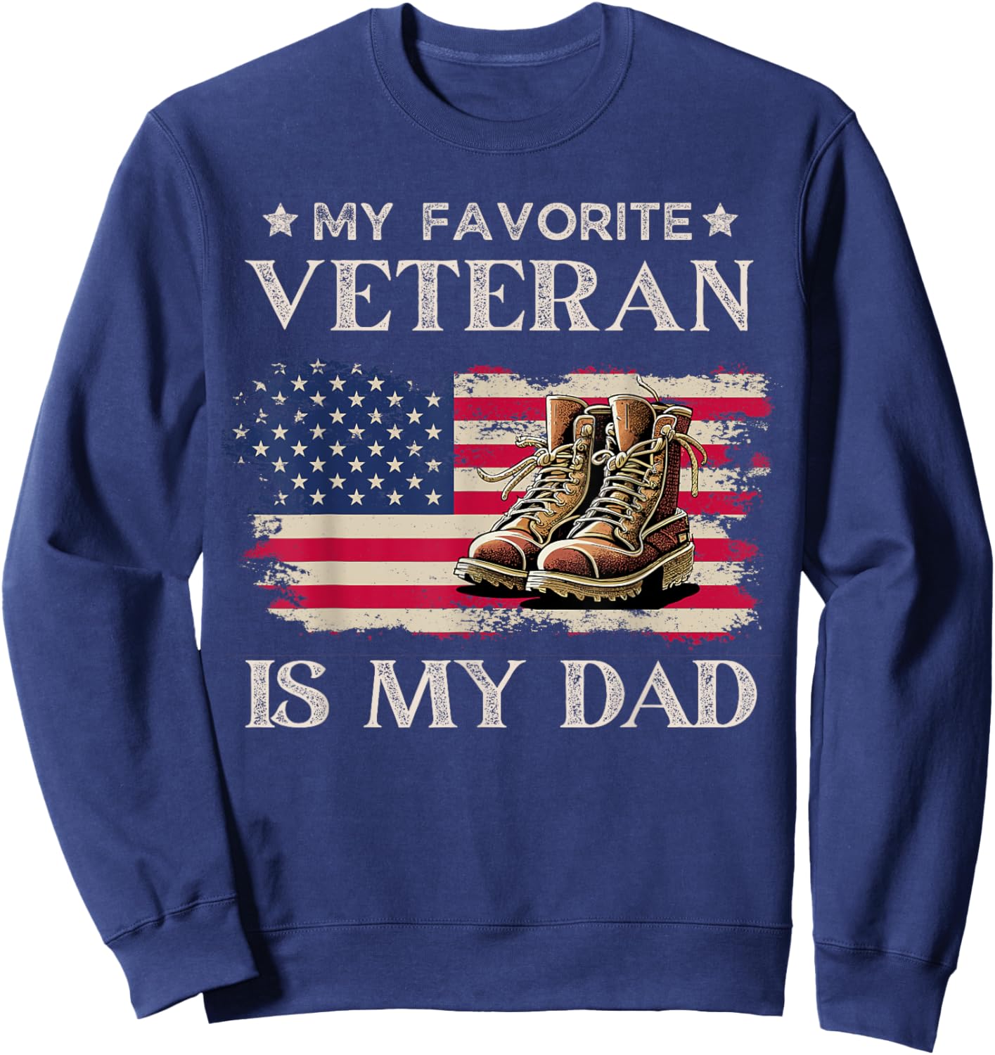 American Flag Thank you Patriotic Veteran Family Kids -Adults Retro - Black, Small - Short Sleeve - - Military Father's Day Sweatshirt - Sweatshirt | Navy