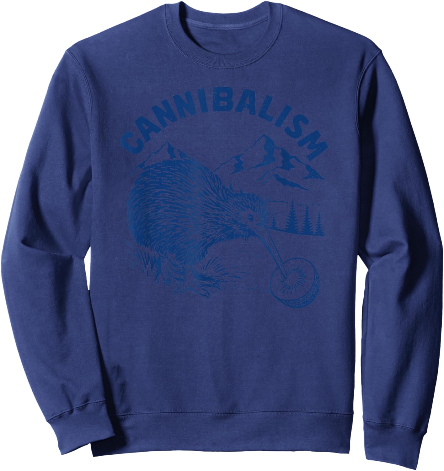 Cannibalism Kiwis Birdwatching Funny New Zealand Bird Watching Sweatshirt - Sweatshirt | Navy