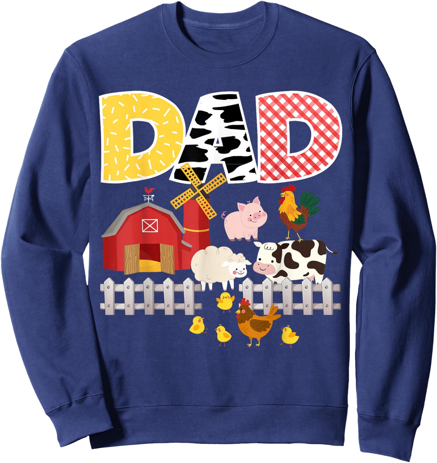 Dad Birthday Boy Farm Animal Farming Farmer Family B-Day Sweatshirt - Sweatshirt | Navy