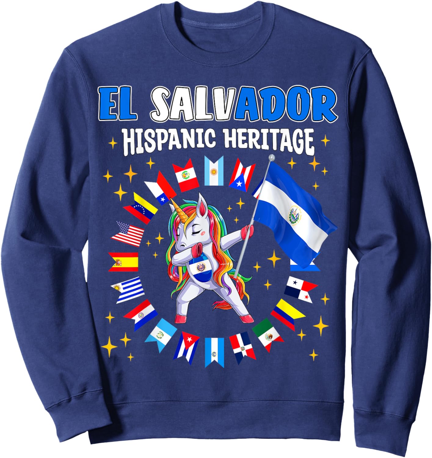 Hispanic Heritage Month El Salvador kids boys girls toddler Sweatshirt - Sweatshirt | Navy