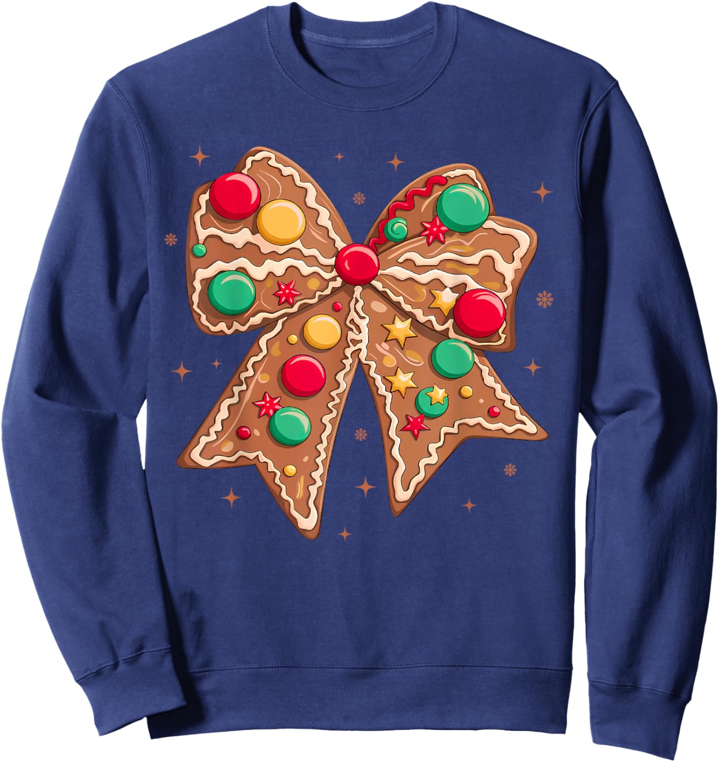 Christmas Gingerbread Coquette Bow Cookie Baking Women Girls Sweatshirt - Sweatshirt | Navy