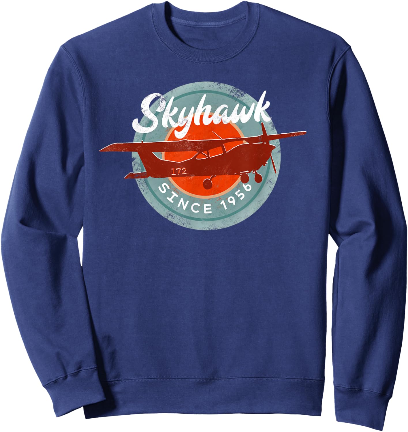 C172 Skyhawk Vintage Retro Airplane Flying Pilot Gift Sweatshirt - Sweatshirt | Navy